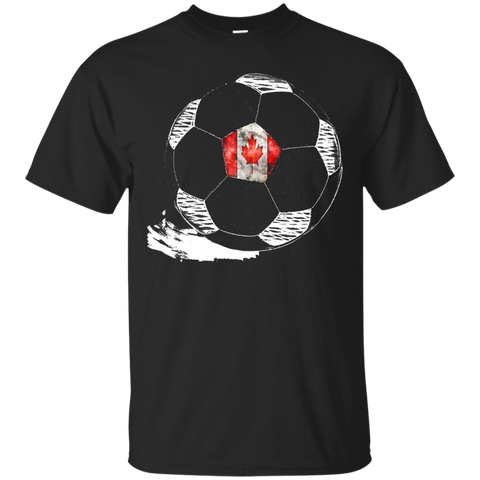 Vintage Soccer Canada Flag T-shirt Canadian Pride_Black