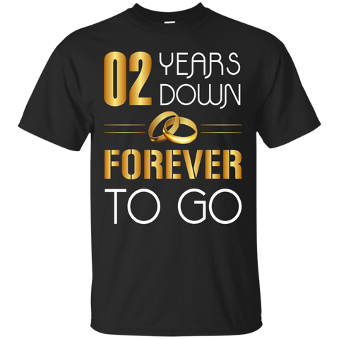 02 Years Down, Forever To Go Couple Anniversary Tshirts_black