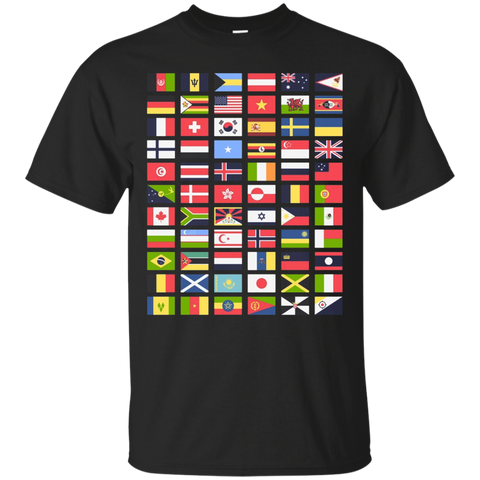 International World Flags T-shirt Rectangles
