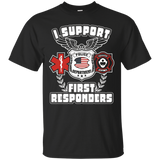 I Support First Responders Policeman T-shirt Gift Png_black=