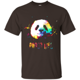 Panda Bear Life Rainbow Watercolor Bright Splatter Shirt_Black