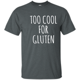 Too Cool For Gluten Shirt Simple Gluten Text T Shirt_Navy