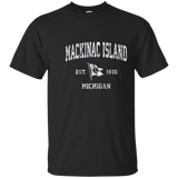 Mackinac Island Michigan Mi Vintage Boat Anchor Flag Tee