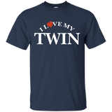 I Love My Twin T-shrit, Cute Twins Tee, Twin Siblings Gift_black=