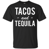 Tacos and Tequila T-shirt, Funny Love tacos Shirt for Women_Black