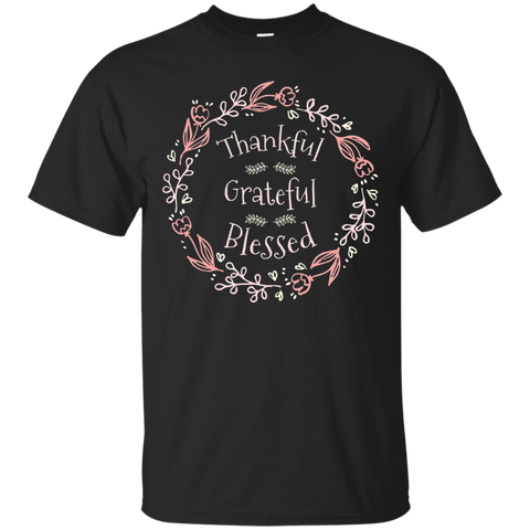 Girl Gift Tees Gratitude Thankful Grateful Blessed Tshirt_black