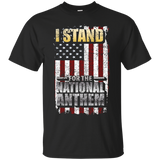 I Stand For The National Anthem T-shirt Usa Flag Distressed_black