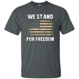 American Flag Shirt We Stand For Freedom Distressed T Shirt_black