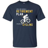 Retirement Plan Funny Bicycle Cycling Humor Graphic T-Shirt_Black