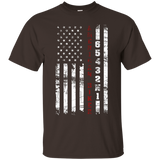 American Biker Us Flag Motorcycle Gears Fun T-shirt_black