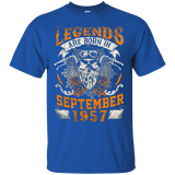 Legends Are Born In September 1957 Tshirt - Birthday Tshirt