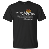 Retro Whitefish Montana Mountain T-shirt_Black