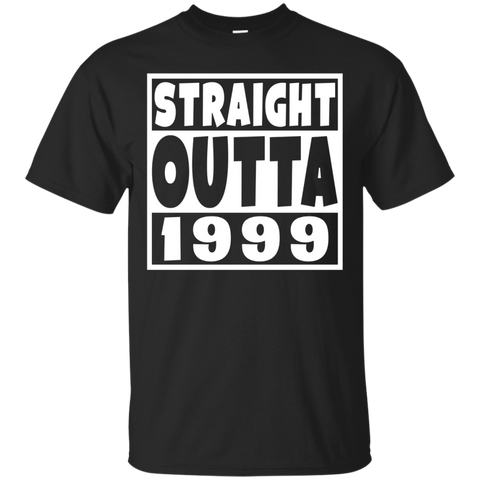 Straight Outta 1999 Funny 18th Birthday Party T-Shirt_Black