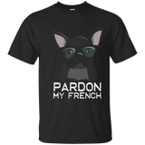 Pardon My French T-shirt Bulldog with Glasses Clever Dog_Navy