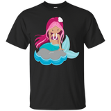 Cute Modern & Unique Mermaid & Pearls Art T-shirt & Gift_black