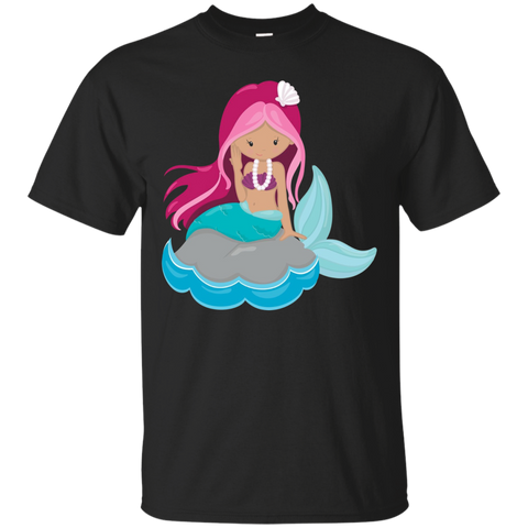 Cute Modern & Unique Mermaid & Pearls Art T-shirt & Gift_black