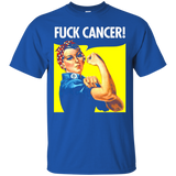 Rosie The Riveter Fuck Cancer Fight Attitude Funny T-Shirt_Black