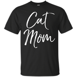 Cat Mom Shirt Fun Cute Mother Feline Tee_black