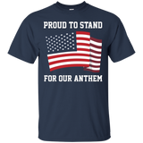 I Am Proud To Stand For Our Anthem I Don't Kneel Flag Tee_black