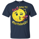 Omg, I'm 7th Year Old Birthday Emoji Tshirt For Girl Party_black=