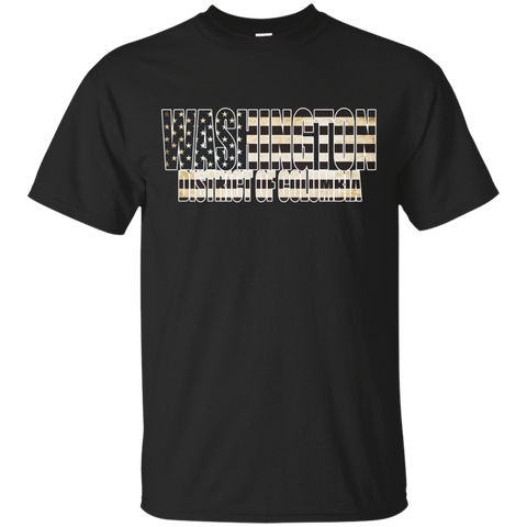 Straight Outta Washington, D.C. US Flag Patriotic T-shirt_Black