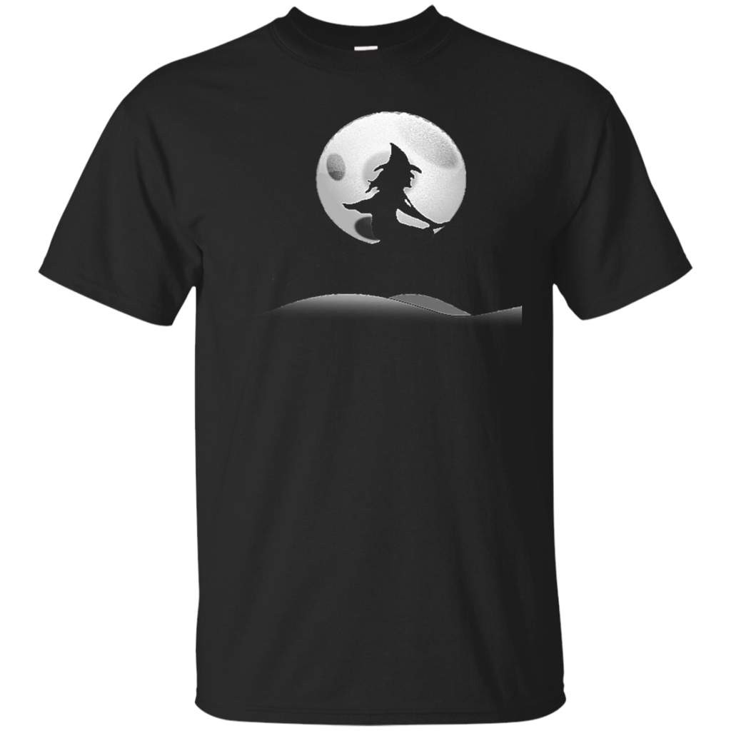 Halloween Witch T-shirt - Moon Broom Flying Witches Gift Tee_black
