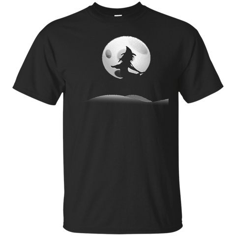 Halloween Witch T-shirt - Moon Broom Flying Witches Gift Tee_black