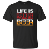 Life Is Better With Lake And Beer Distressed Lake Life Tee