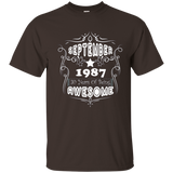 Semtember 1987 Gift 30 Years Old Shirt - 1987 Birthday Shirt_Navy
