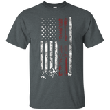 Ski US American Flag Skiing T Shirt_Black