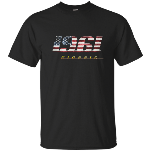 1961 Classic Shirt Vintage Retro Style With Us Flag_black