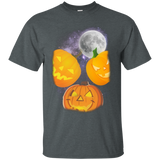 Three Moon Jack O Pumpkin Heads Halloween Costume T-Shirt_Black