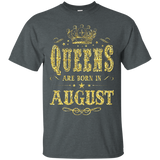 Womens Queens are born in AUGUST - Birthday Gifts Gold T-shirt_Black