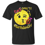 OMG, I'm 6th Years Old Birthday Emoji TShirt for Girl Party_Black