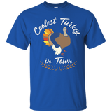 Coolest Turkey In The Town Men Women Thanksgiving Day Tshirt_black