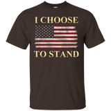 I Choose To Stand National Anthem T-shirt-distressed Us Flag_black