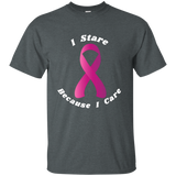 Breast Cancer Awareness T-shirt - I Stare Because I Care_black=
