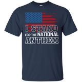 I Stand For The National Anthem Usa Flag Veteran T-shirt_black