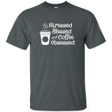 Stressed Blessed And Coffee Obsessed Black T-shirt Men Women_dark=