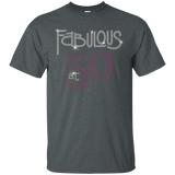 Womens 50 Birthday Fabulous Tee Shirt_Black