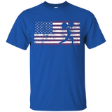 American Flag Weightlifting Training T-shirt Usa Patriotic_black