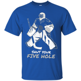 Shut Your Five Hole T-Shirt Funny Ice Hockey Player Tee_Black