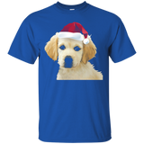 Golden Retriever Puppy Santa Hat Shirt Cute Christmas Tee_black