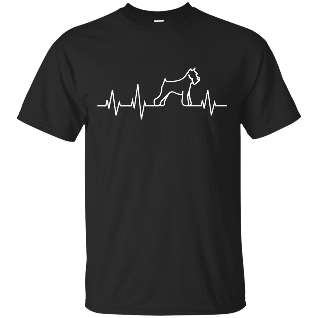 Schnauzer Heartbeat Shirt Miniature Schnauzer T-Shirt Gift_Black