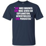 She Was Warned, Given Explanation, She Persisted Shirt Women_Black