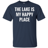 The Lake is My Happy Place T Shirt- Classic Fit T Shirt_Black