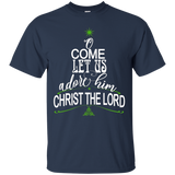 Christian Christmas T-shirt-o Come Let Us Adore Him_black