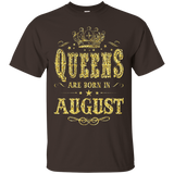 Womens Queens are born in AUGUST - Birthday Gifts Gold T-shirt_Black