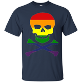 Rainbow Pride Flag Skull & Cross Bones t-shirt_Black