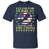 I Stand For Our Flag I Kneel For The Cross Shirt Anthem Tee_black